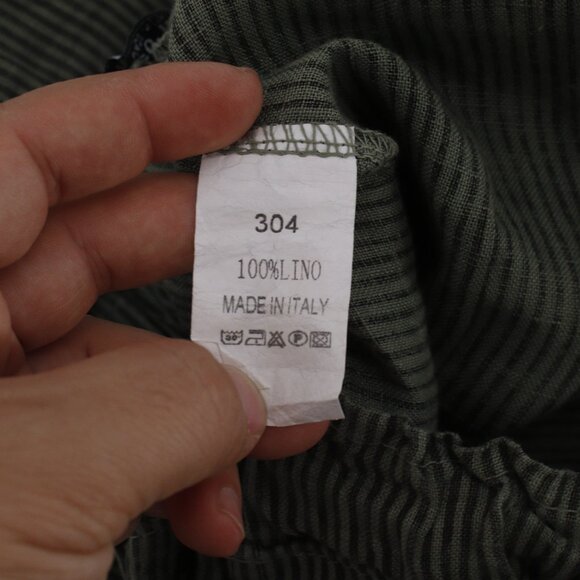 Meo Meli Pants Womens 30 Linen Lagenlook Straight Leg Cropped Drawstring Italian - Picture 6 of 10